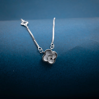 Silver Heart Crystal Lariat Necklace