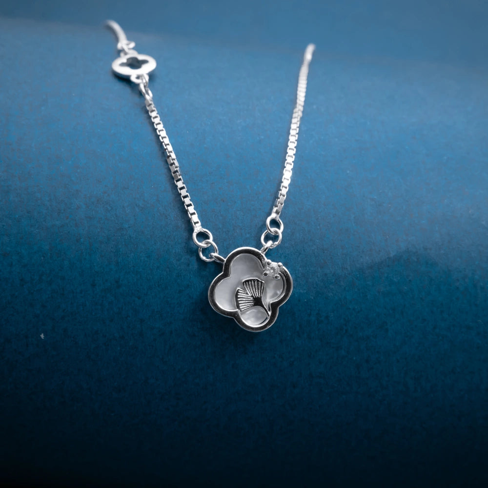 Silver Heart Crystal Lariat Necklace