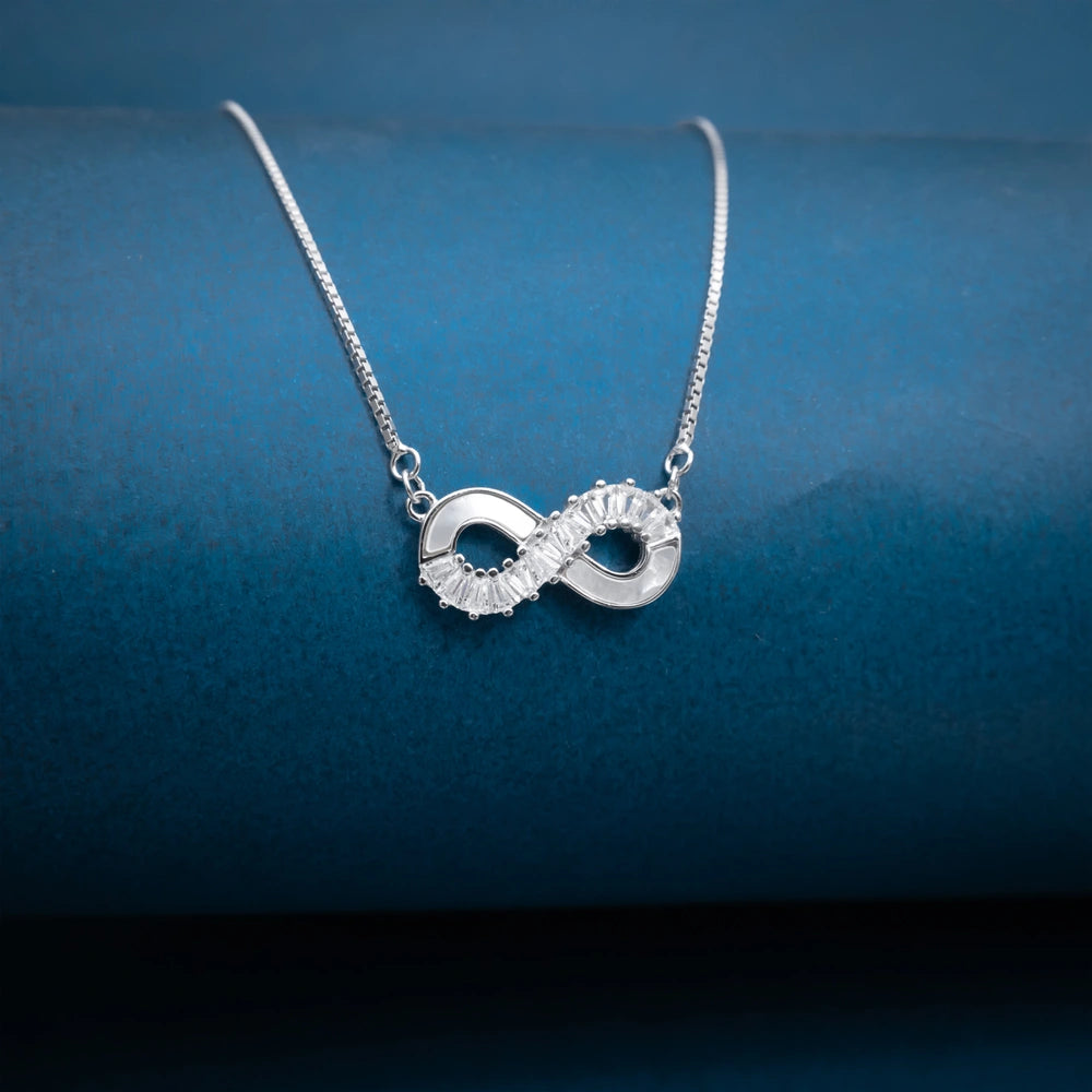 Silver Infinity Crystal Necklace