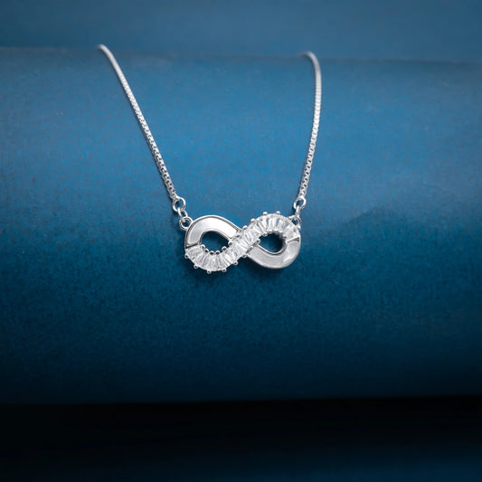 Silver Infinity Crystal Necklace