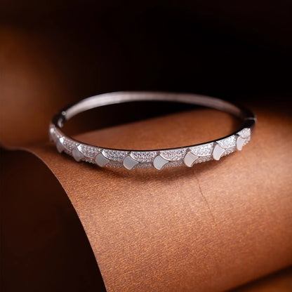 Luxury Silver Crystal Bangle Bracelet