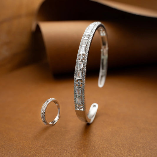 Elegant Silver Open Cuff Bracelet