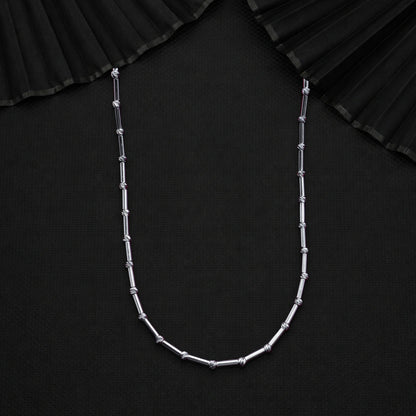 Geometric Silver Bar Necklace