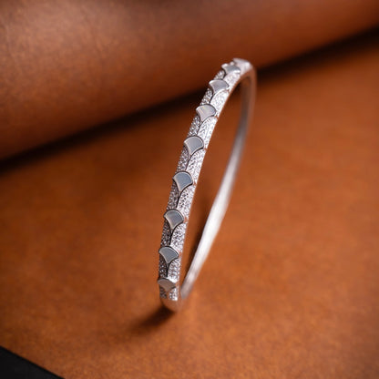 Luxury Silver Crystal Bangle Bracelet