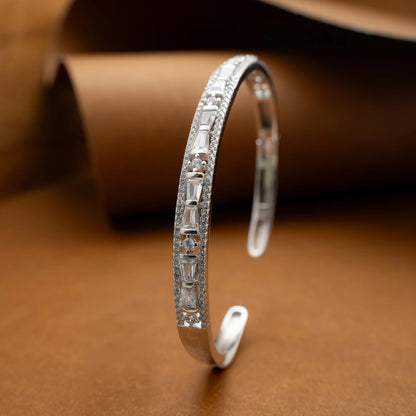 Elegant Silver Open Cuff Bracelet