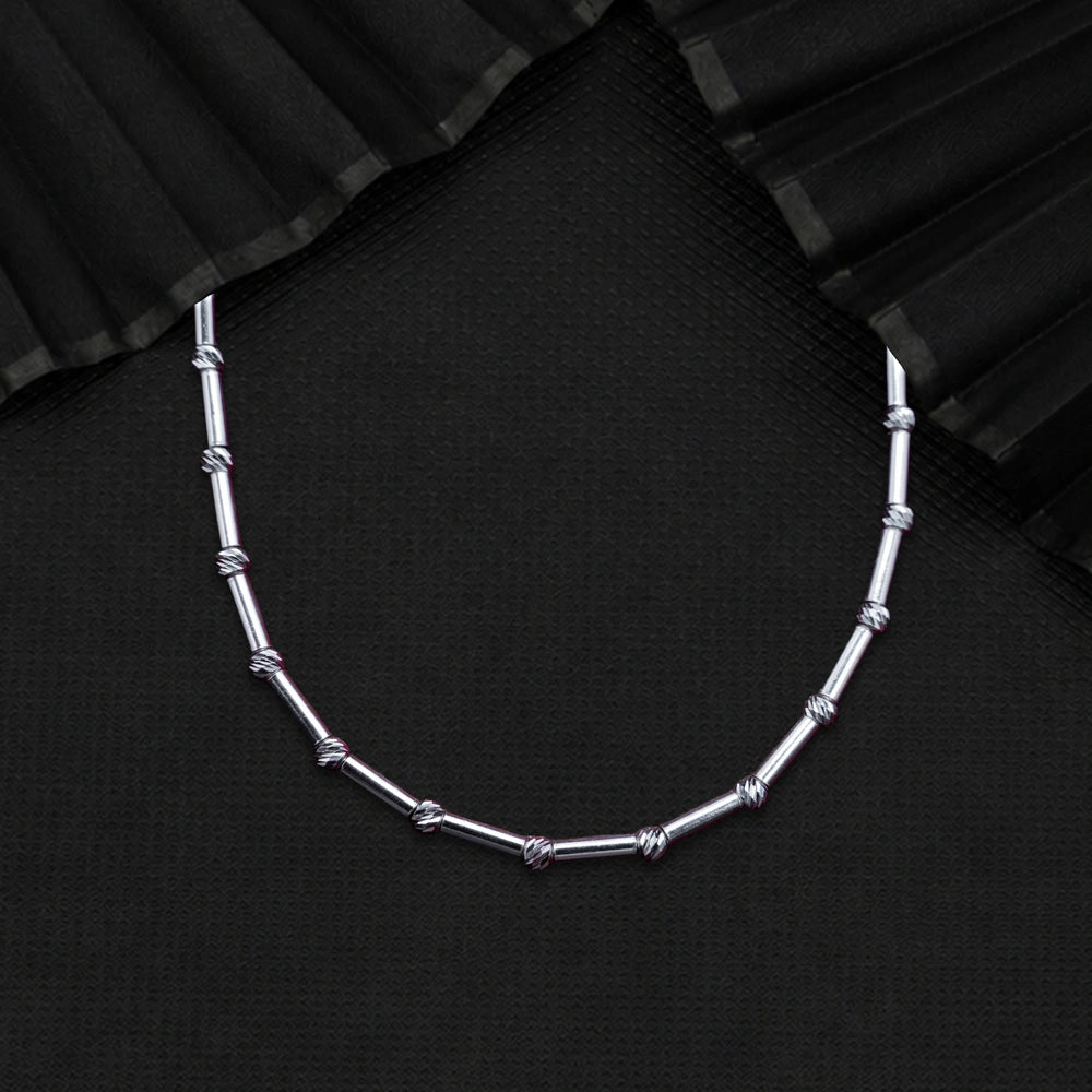 Geometric Silver Bar Necklace
