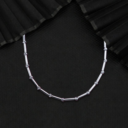 Geometric Silver Bar Necklace
