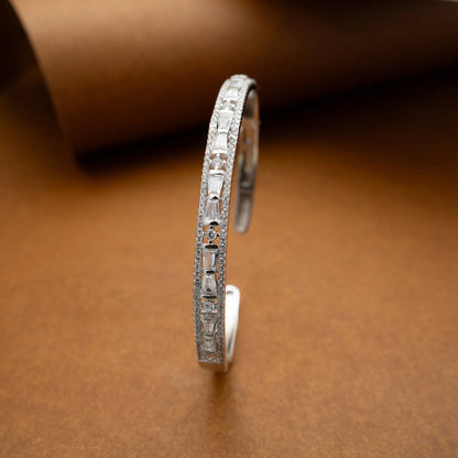 Elegant Silver Open Cuff Bracelet
