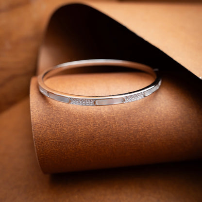 Mother of Pearl Diamond Bangle Bracelet