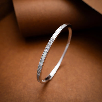 Mother of Pearl Diamond Bangle Bracelet