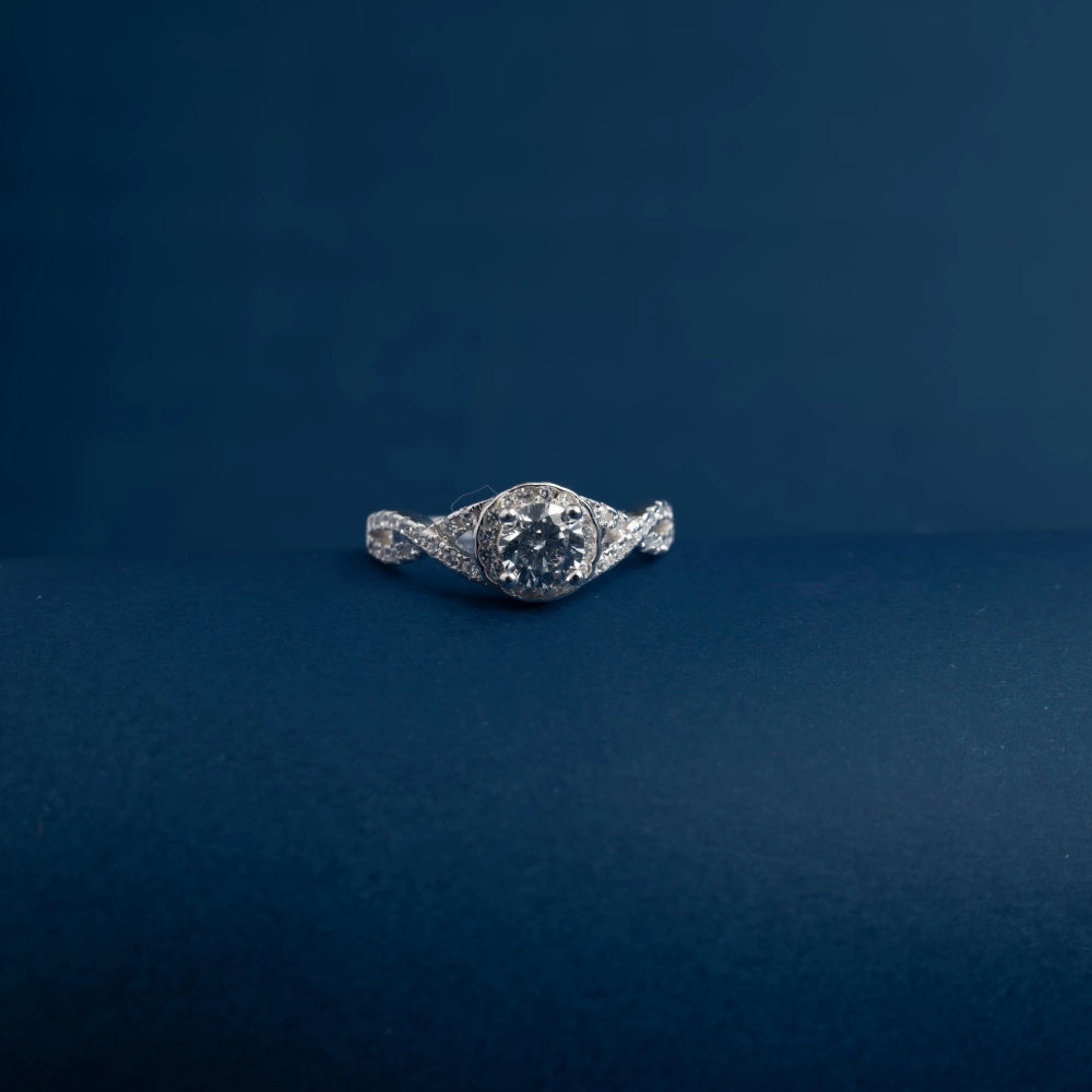 Twisted Halo Brilliance Ring