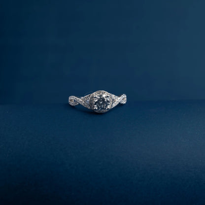 Twisted Halo Brilliance Ring