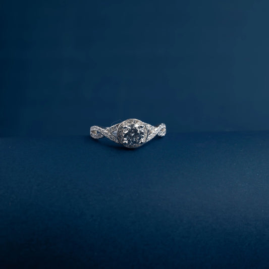 Twisted Halo Brilliance Ring