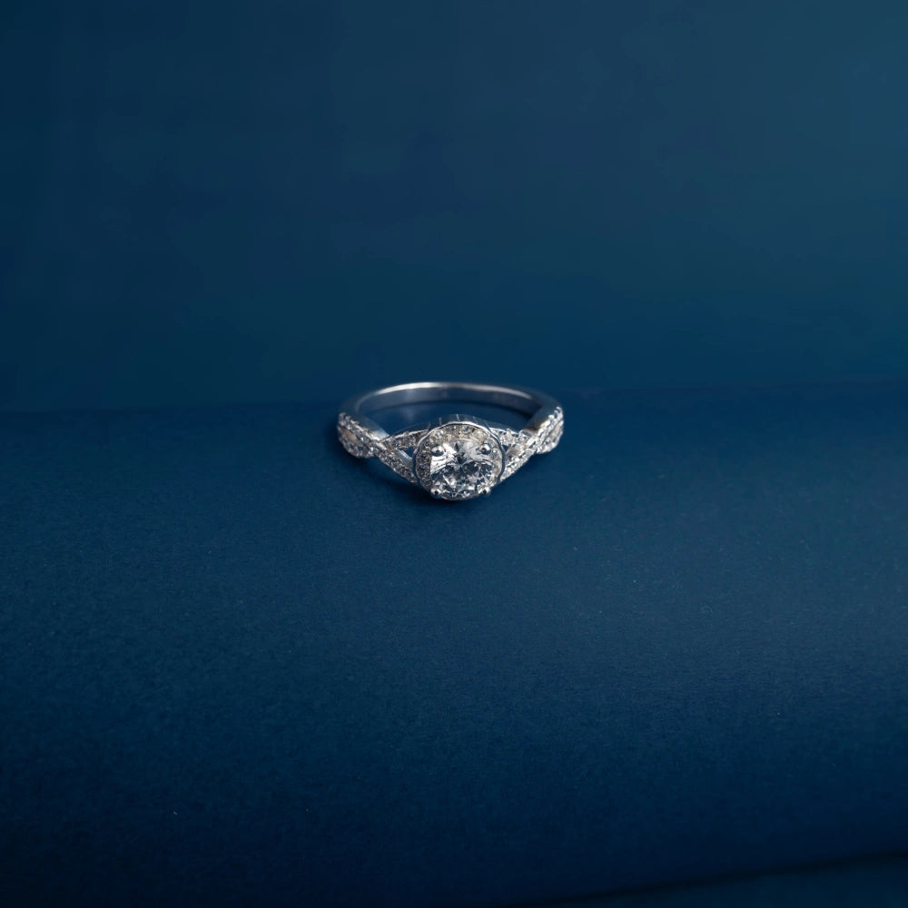 Twisted Halo Brilliance Ring