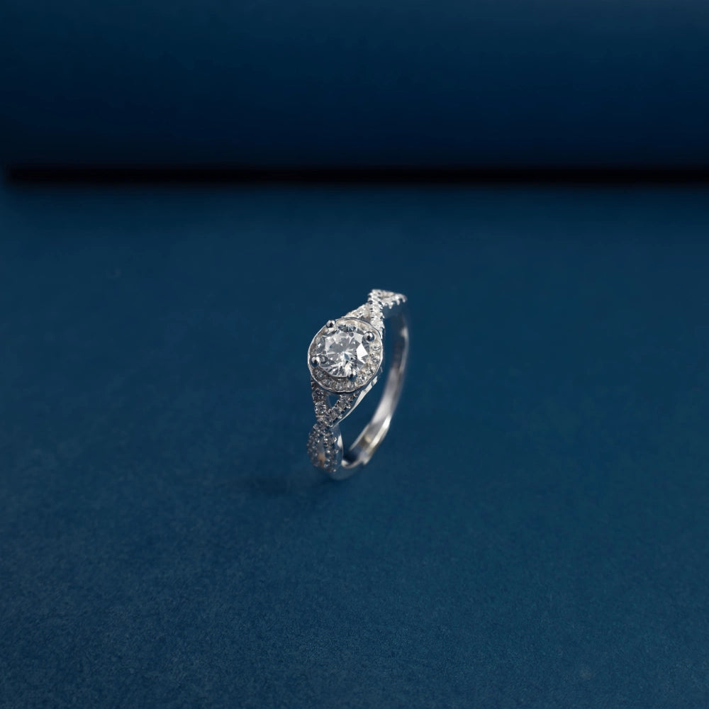 Twisted Halo Brilliance Ring