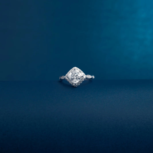 Royal Cushion Halo Ring