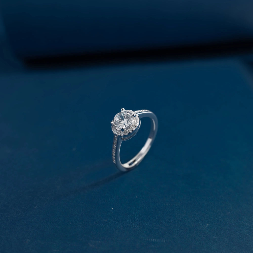Celestial Halo Solitaire Ring