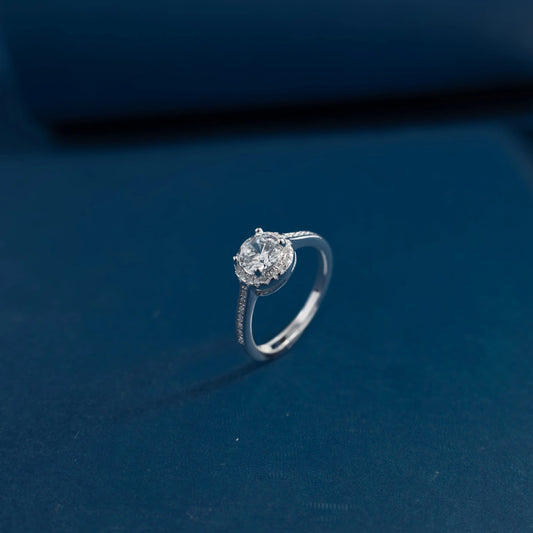 Celestial Halo Solitaire Ring