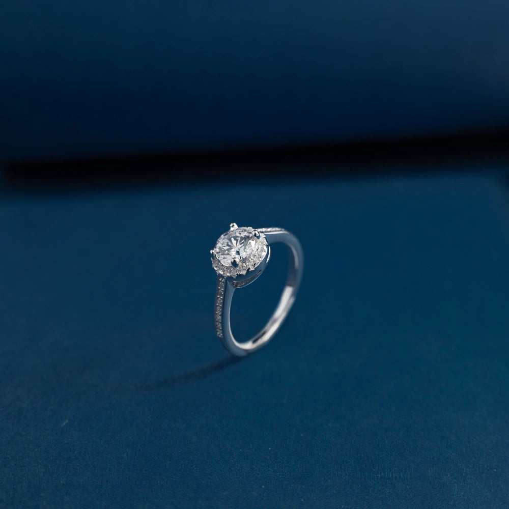 Celestial Halo Solitaire Ring