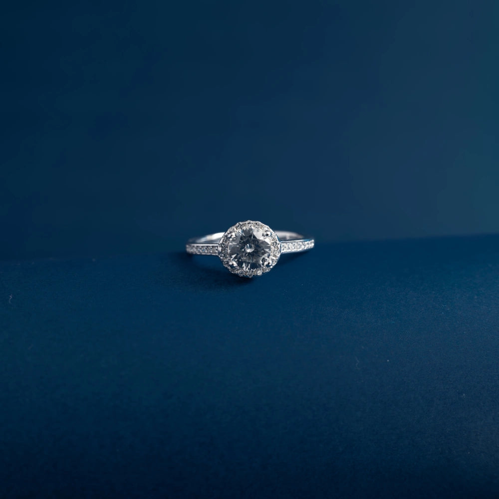 Celestial Halo Solitaire Ring
