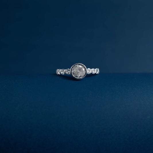 Moonlit Halo Crystal Ring