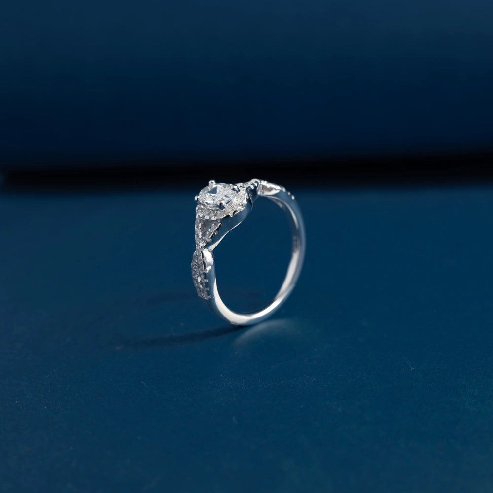 Royal Halo Solitaire Ring