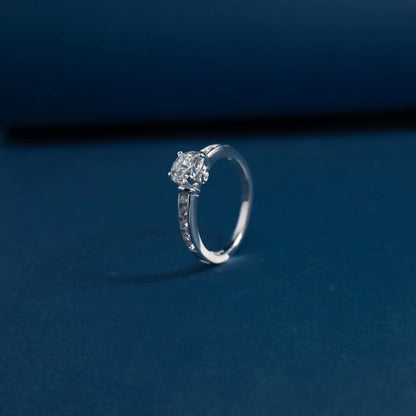 Classic Solitaire Crystal Ring
