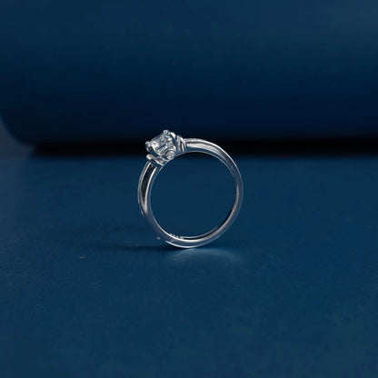 Classic Solitaire Crystal Ring