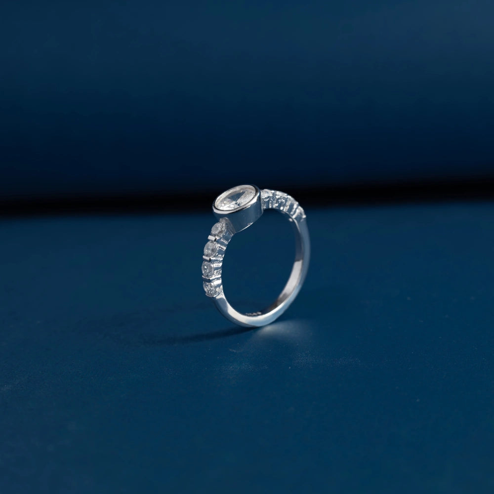 Moonlit Halo Crystal Ring