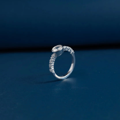 Moonlit Halo Crystal Ring