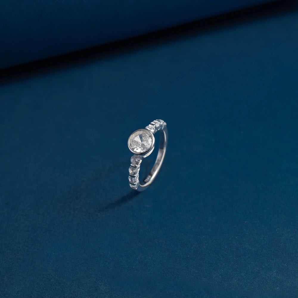 Moonlit Halo Crystal Ring