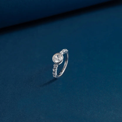 Moonlit Halo Crystal Ring