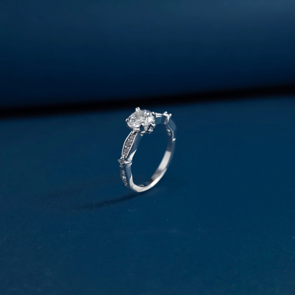 Twilight Solitaire Crystal Ring