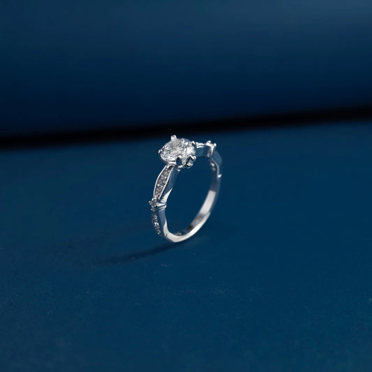 Twilight Solitaire Crystal Ring