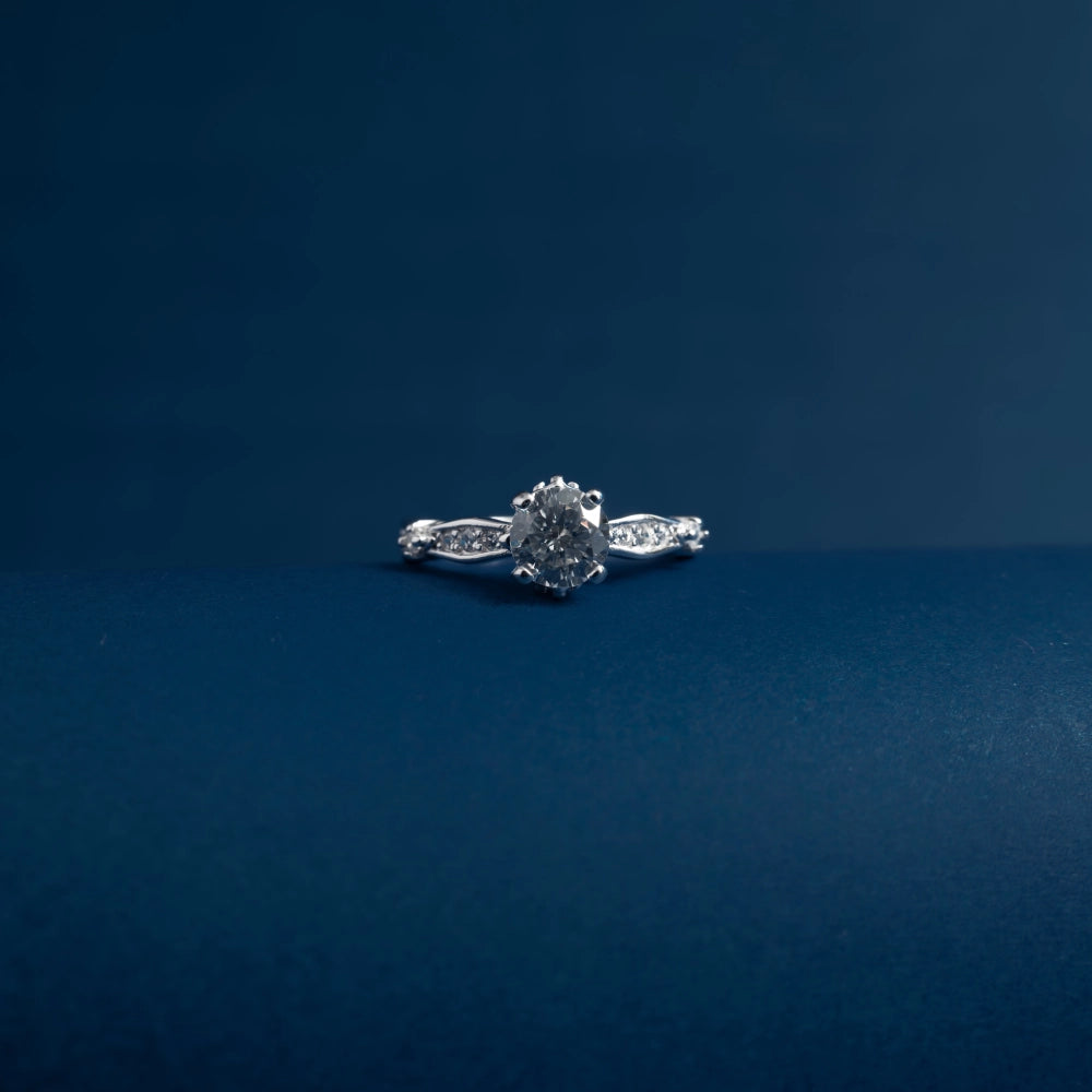 Twilight Solitaire Crystal Ring