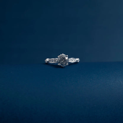 Twilight Solitaire Crystal Ring