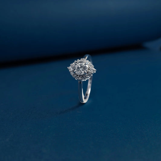 Marquise Halo Crystal Ring