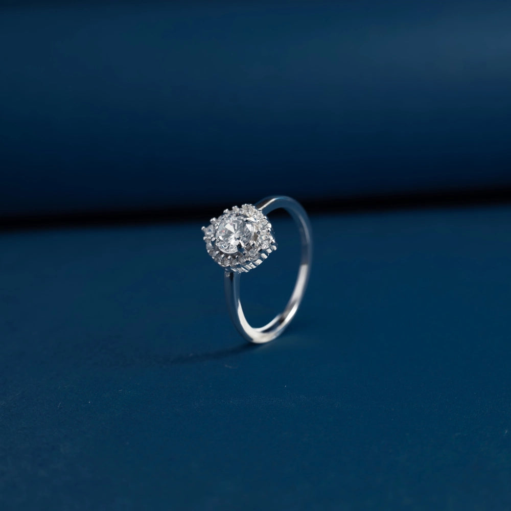 Marquise Halo Crystal Ring