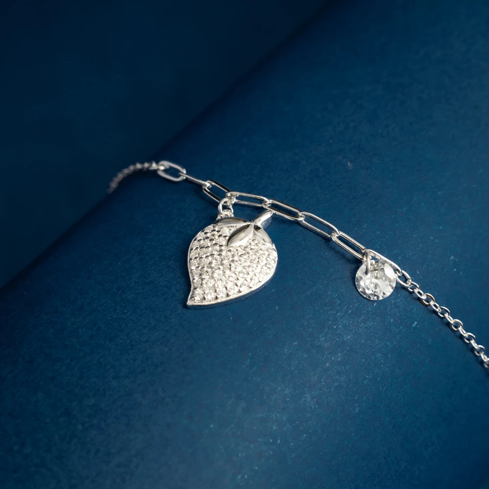 Crystal Strawberry Charm Bracelet