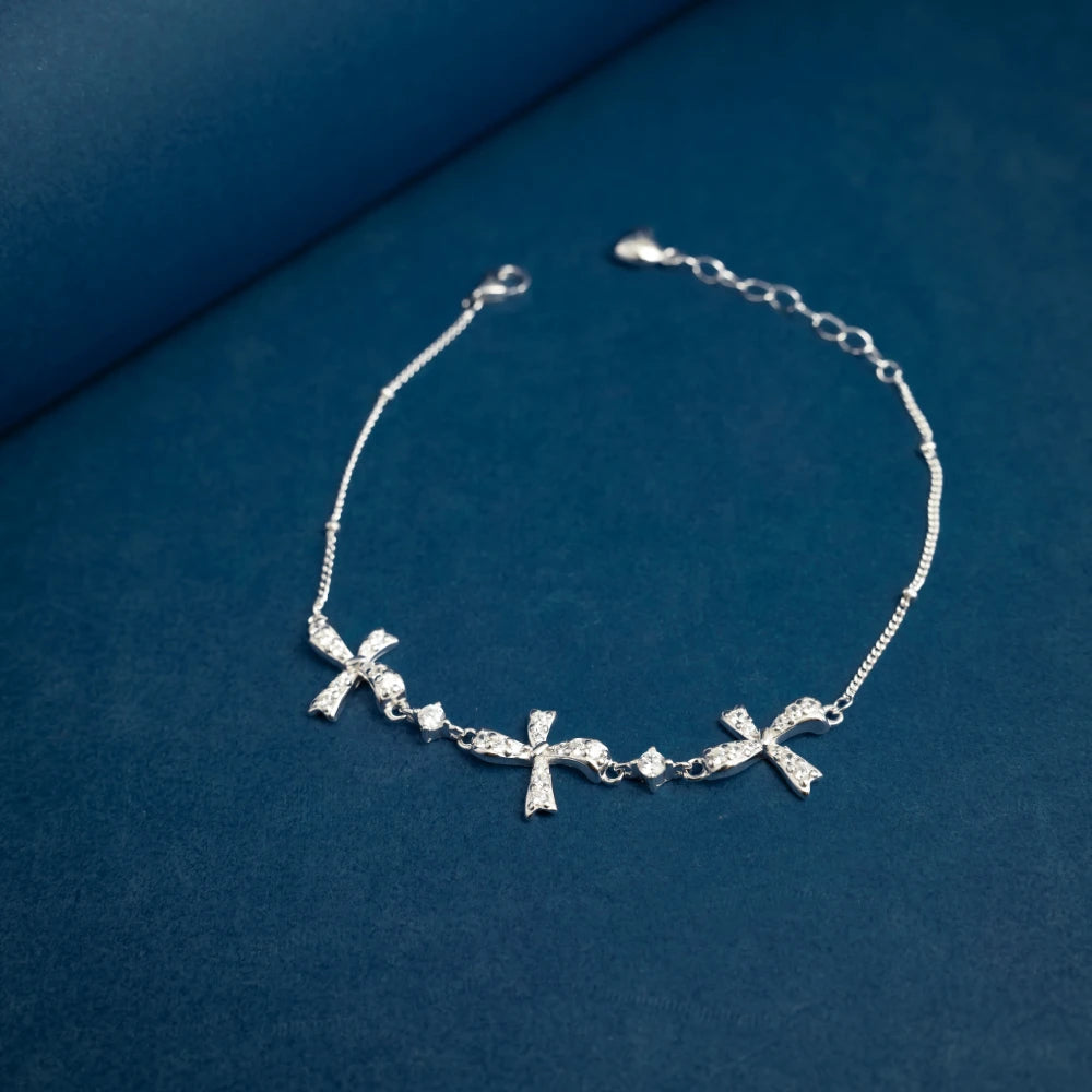 Crystal Bow Charm Bracelet