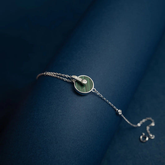 Emerald Circle Charm Bracelet