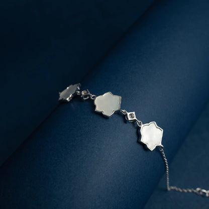 Rose Flower Crystal Charm Bracelet