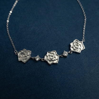 Rose Flower Crystal Charm Bracelet