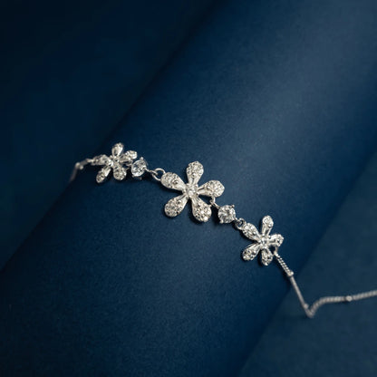 Crystal Flower Charm Bracelet