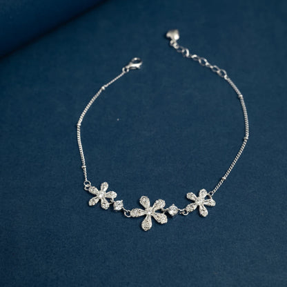 Crystal Flower Charm Bracelet