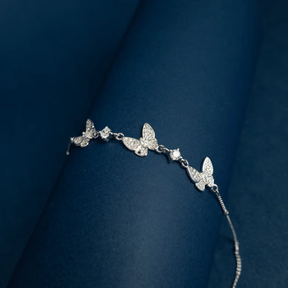 Diamond Butterfly Charm Bracelet