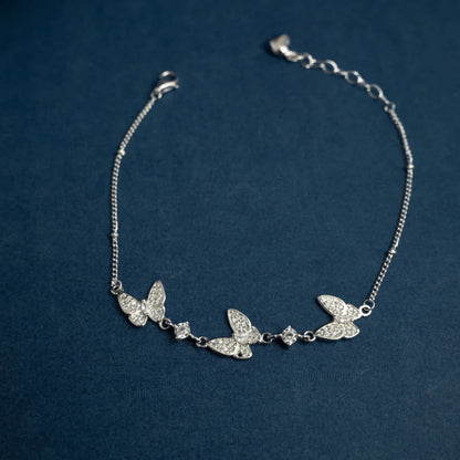 Diamond Butterfly Charm Bracelet