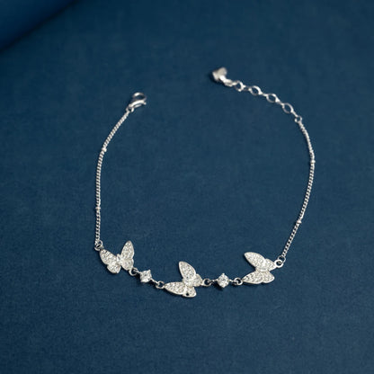 Diamond Butterfly Charm Bracelet
