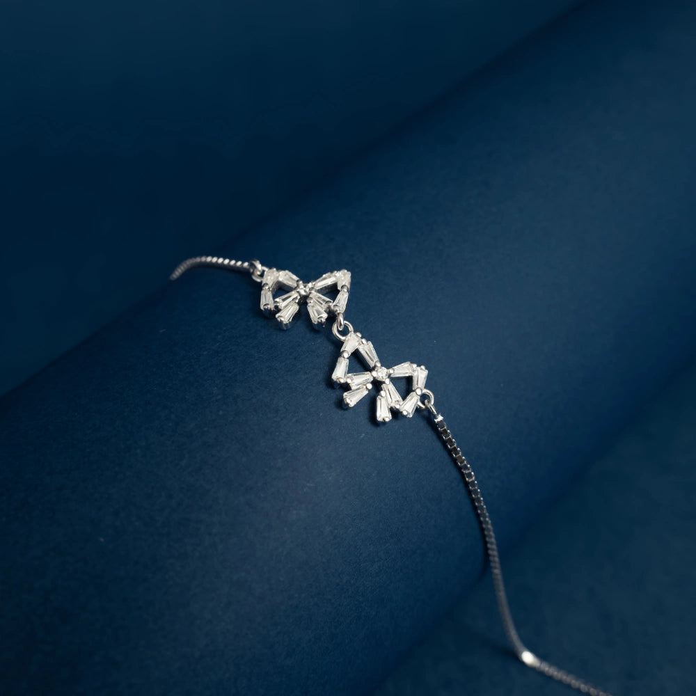 Crystal Bow Charm Bracelet