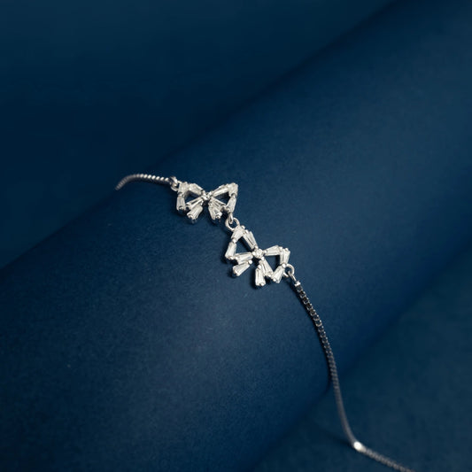 Crystal Bow Charm Bracelet